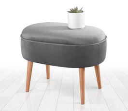 Atelier Del Sofa Moile - Puf de terciopelo Gris